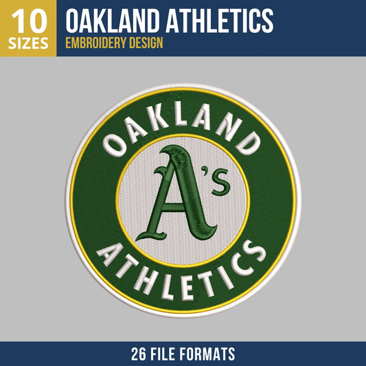 Oakland Athletics Circular Badge Embroidery Design