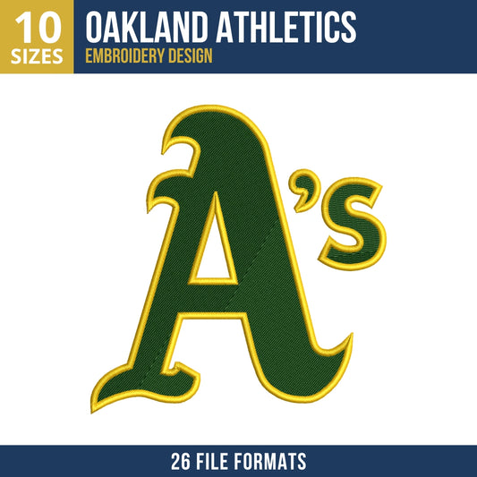 Oakland Athletics A's Monogram Embroidery Design
