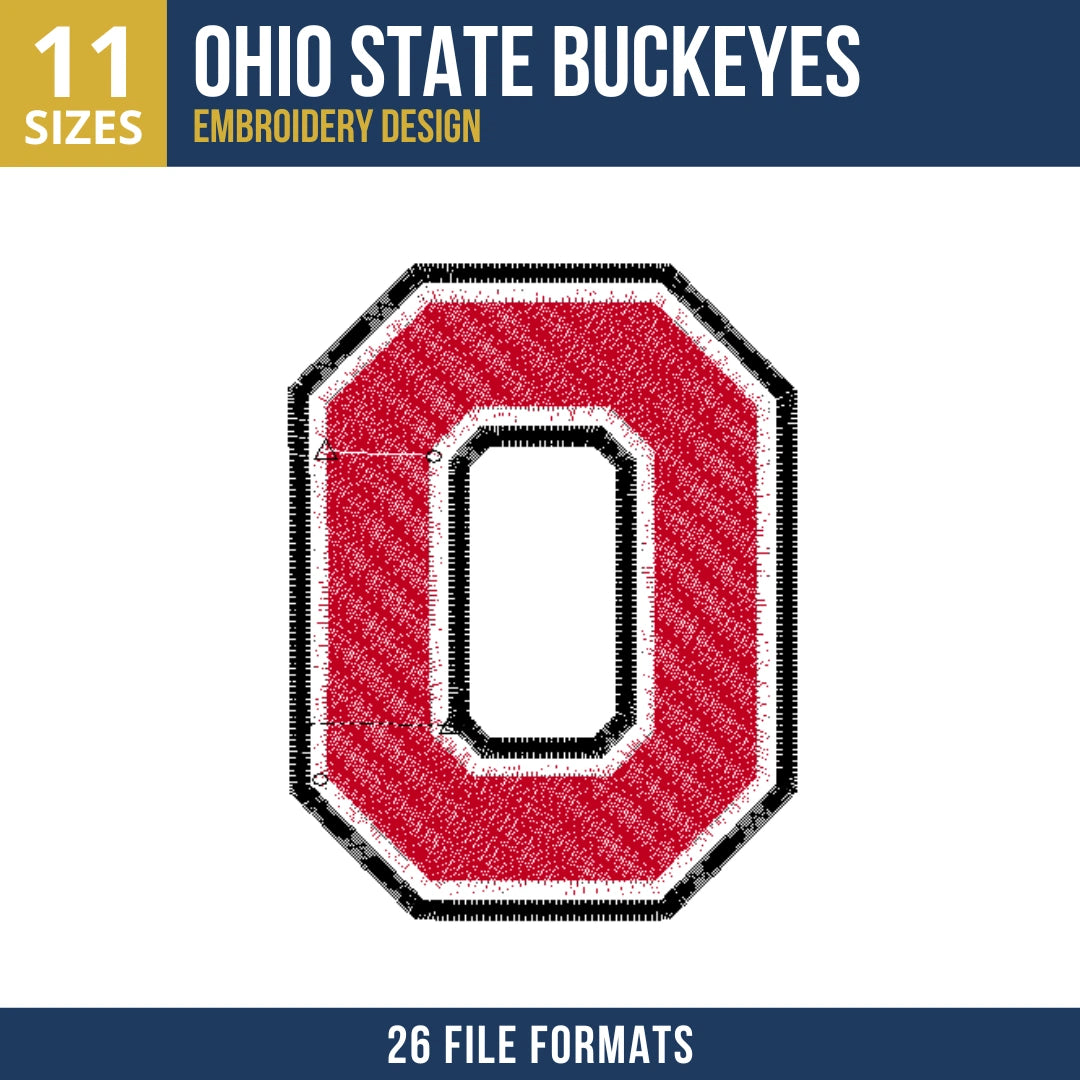 Ohio State Buckeyes Block O Logo Embroidery Design