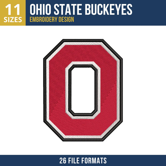 Ohio State Buckeyes Block O Logo Embroidery Design