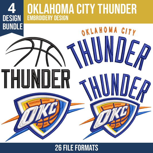 Oklahoma City Thunder Embroidery Bundle