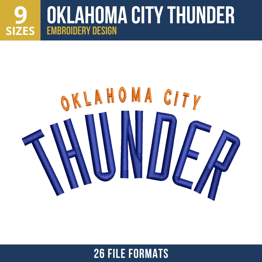 Oklahoma City Thunder Wordmark Embroidery Design