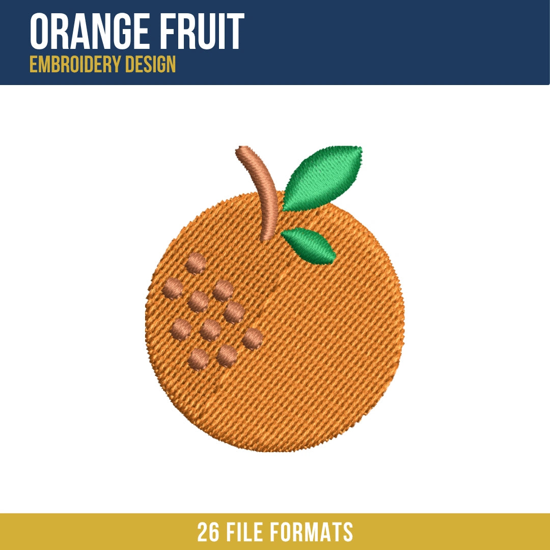 Orange Fruit Embroidery Design