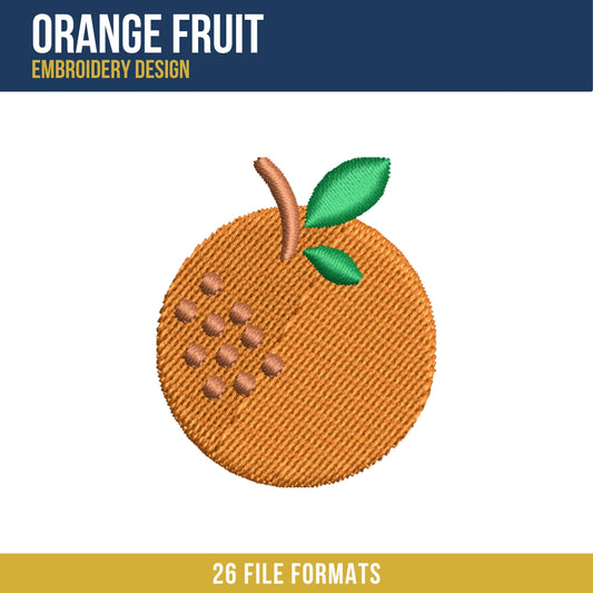 Orange Fruit Embroidery Design