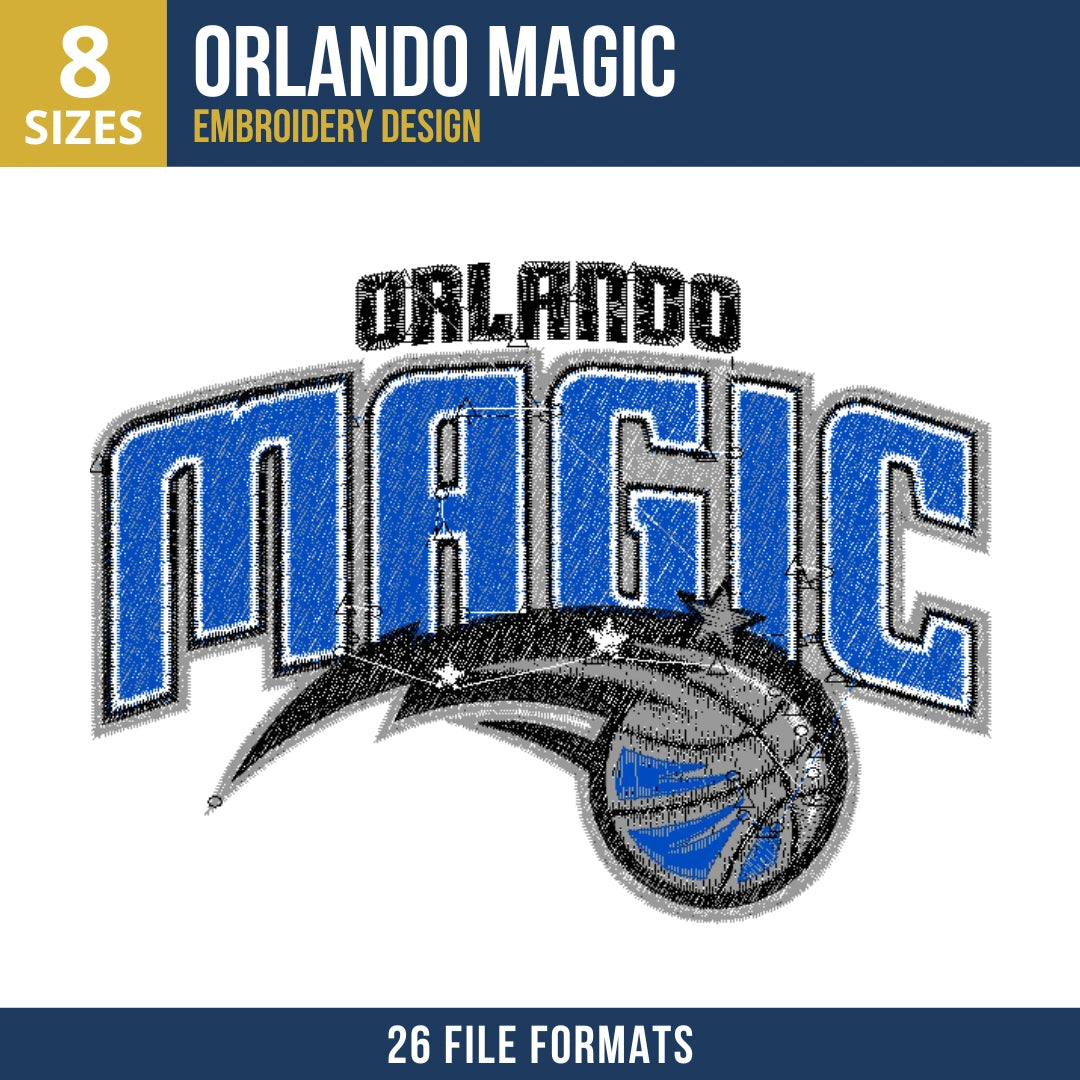 Orlando Magic Comet Basketball Logo Embroidery Design
