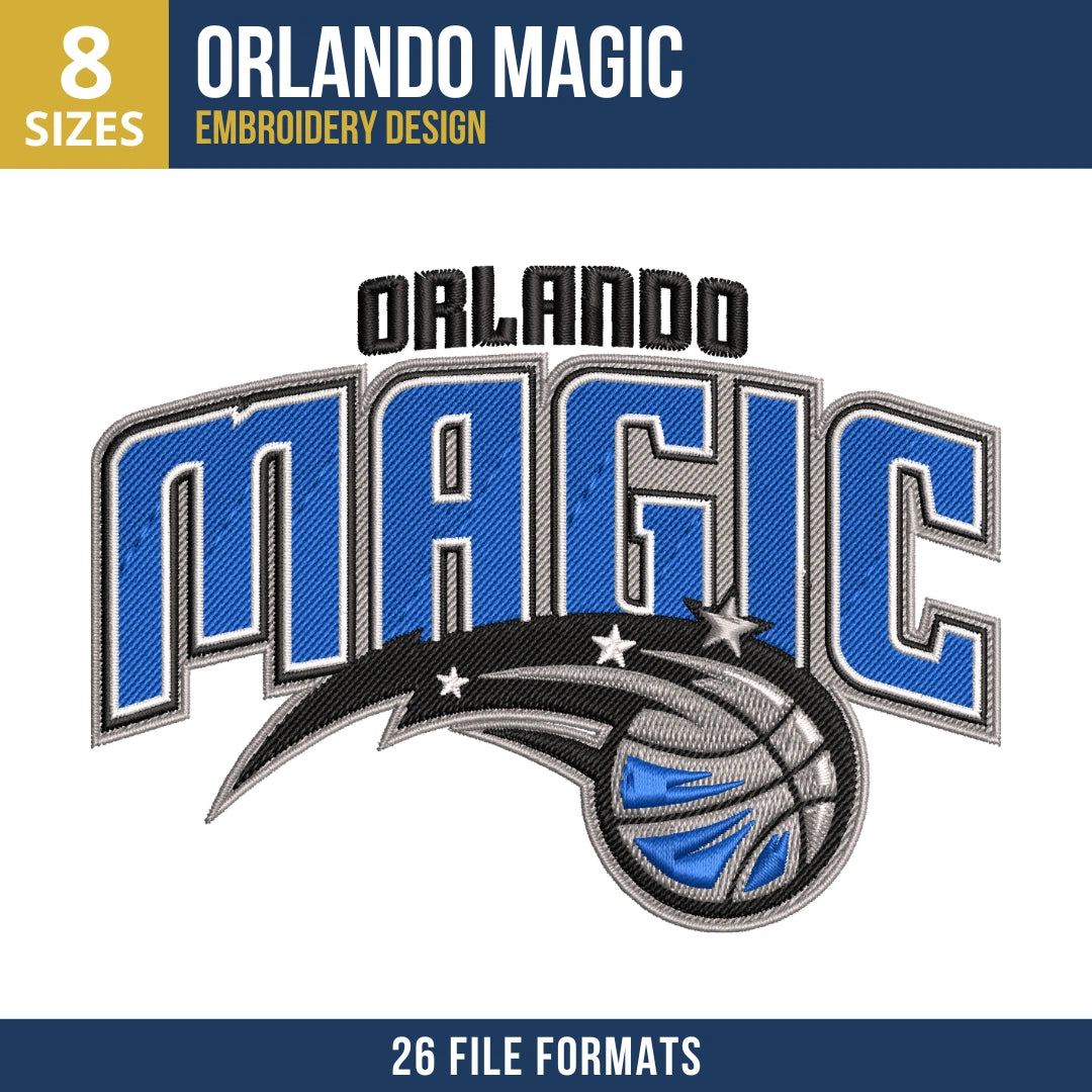 Orlando Magic Comet Basketball Logo Embroidery Design