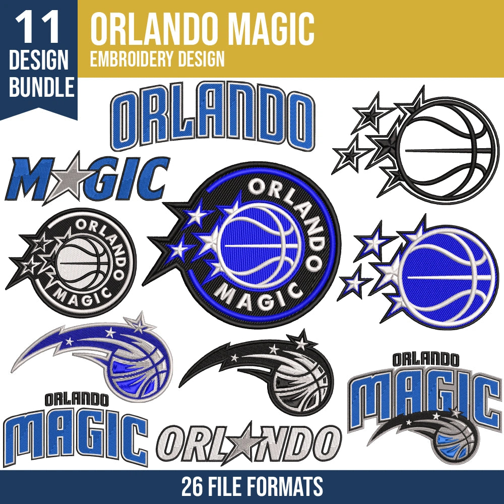 Orlando Magic Embroidery Bundle | 11 Designs