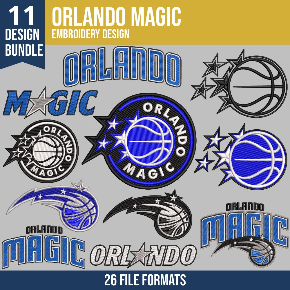 Orlando Magic Embroidery Bundle | 11 Designs