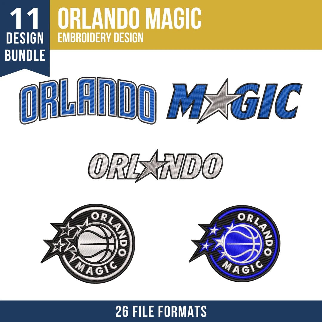 Orlando Magic Embroidery Bundle | 11 Designs