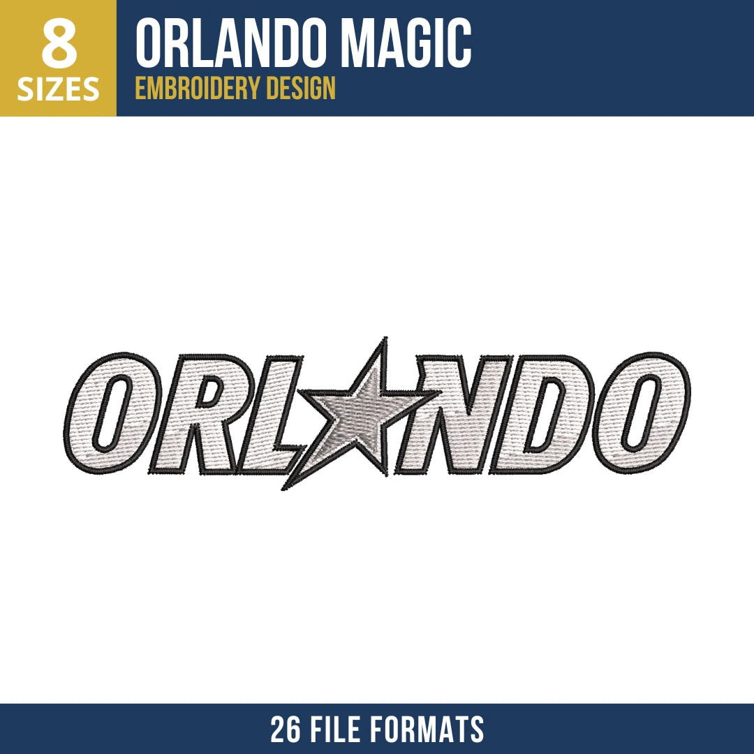 Orlando Magic Wordmark Embroidery Design
