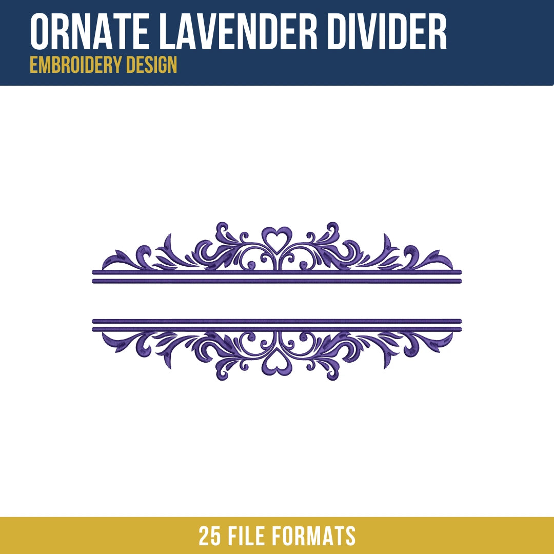 Ornate Lavender Divider Embroidery Design