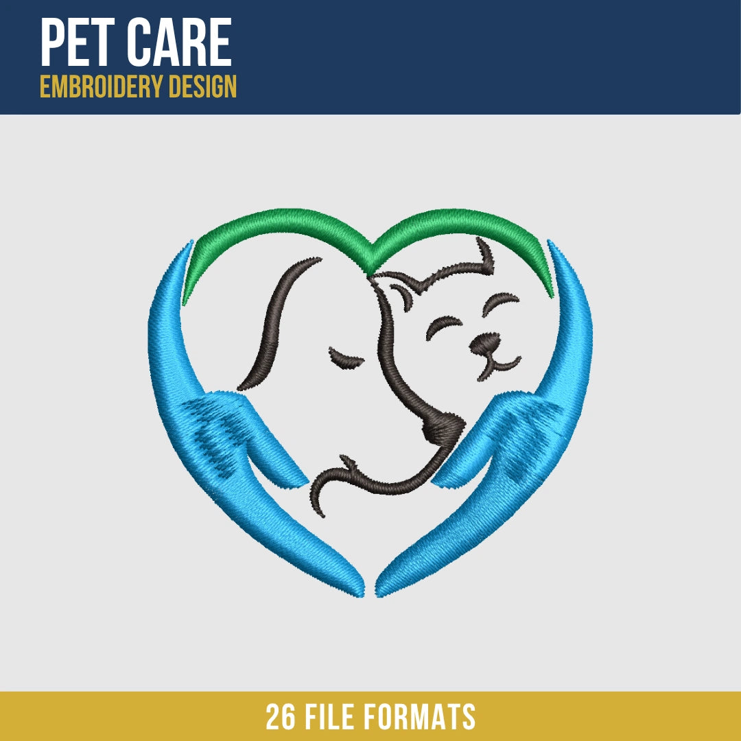 Pet Care Embroidery Design