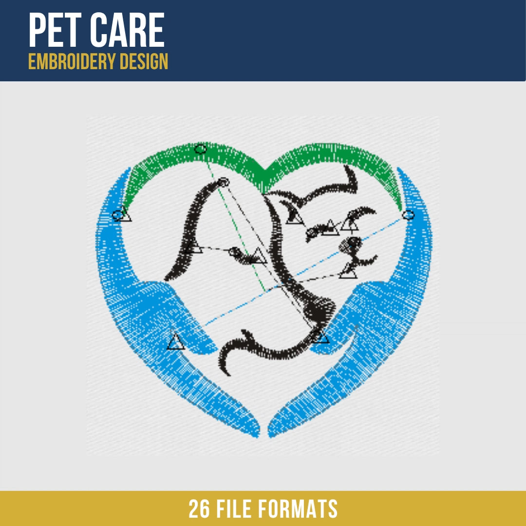 Pet Care Embroidery Design