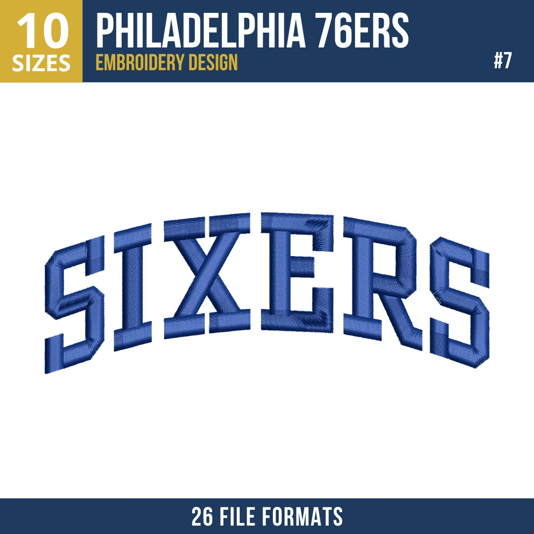 Philadelphia 76ers Embroidery Bundle | 10 Designs