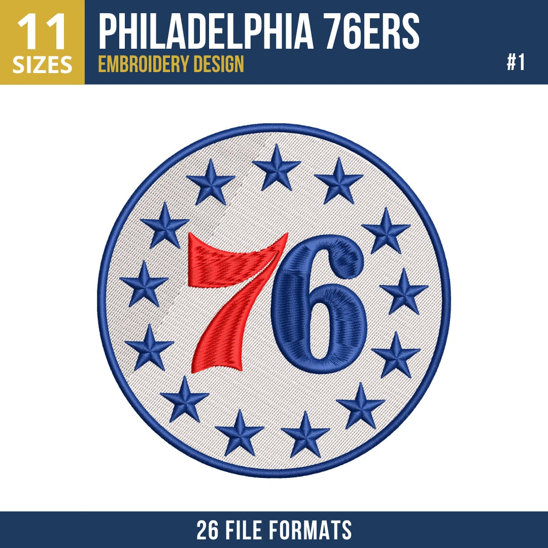 Philadelphia 76ers Embroidery Bundle | 10 Designs