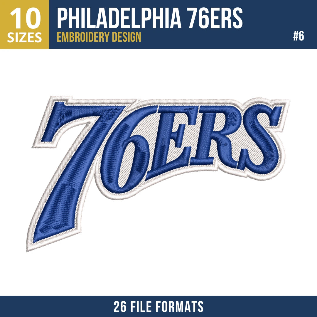 Philadelphia 76ers Embroidery Bundle | 10 Designs