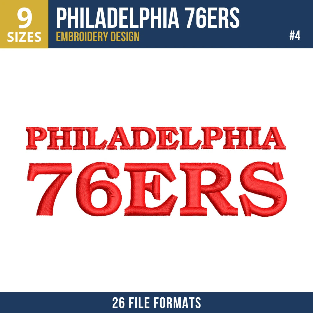 Philadelphia 76ers Embroidery Bundle | 10 Designs