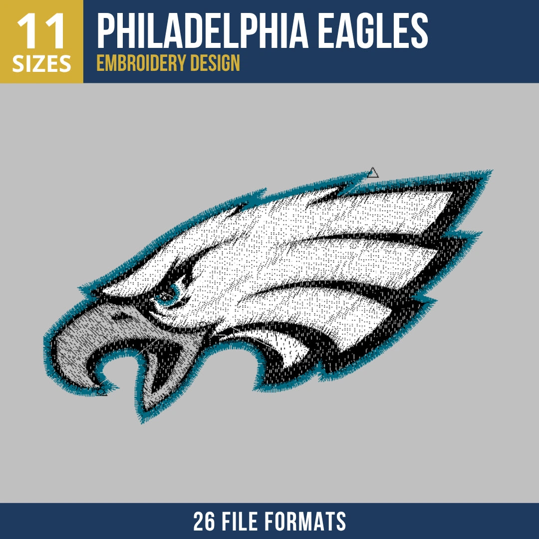 Philadelphia Eagles Head Embroidery Design