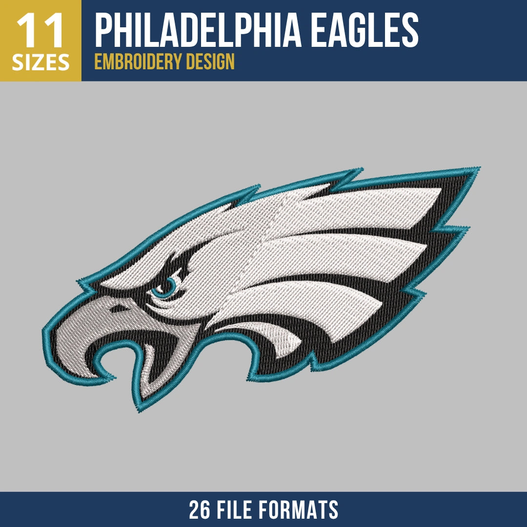 Philadelphia Eagles Head Embroidery Design