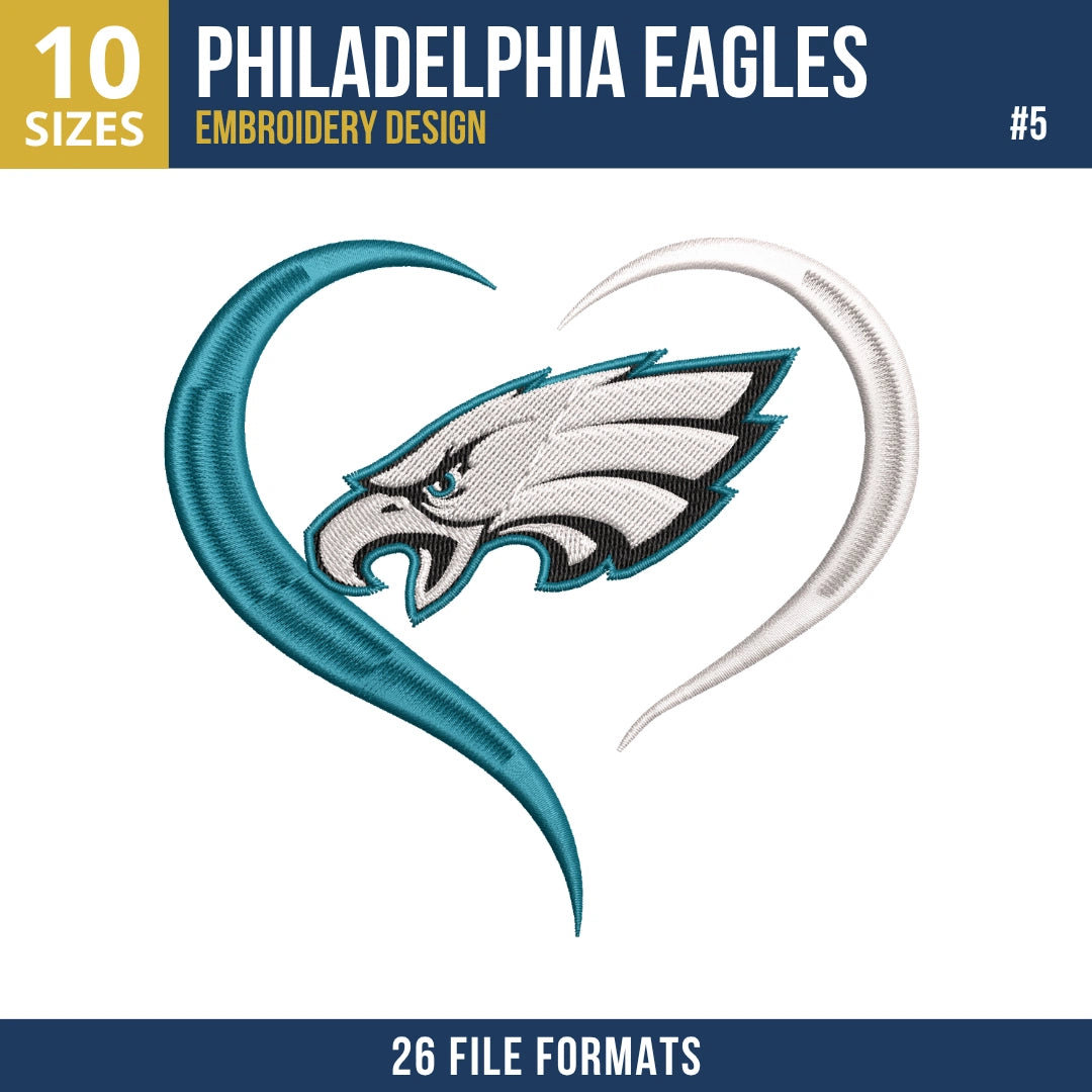 Philadelphia Eagles Embroidery Bundle | 7 Designs