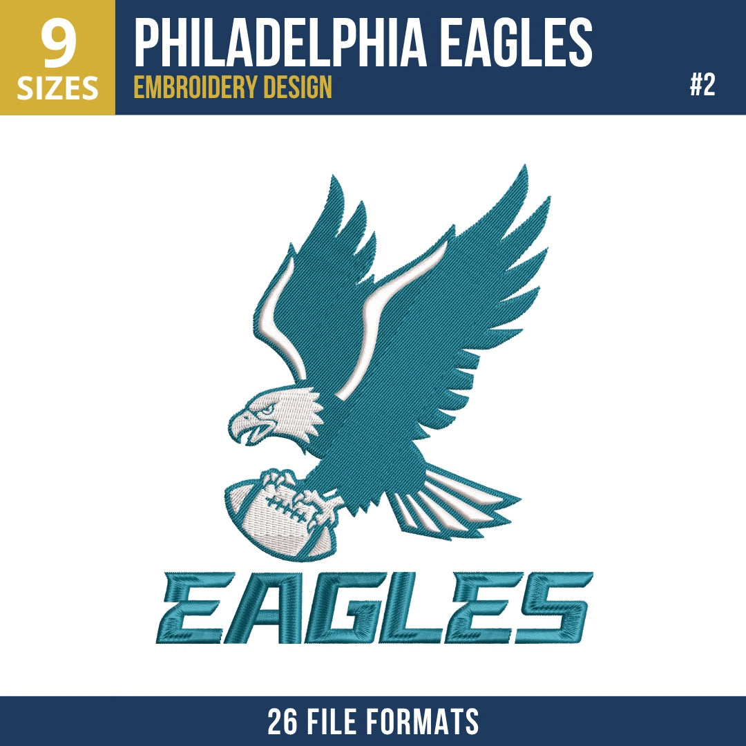Philadelphia Eagles Embroidery Bundle | 7 Designs