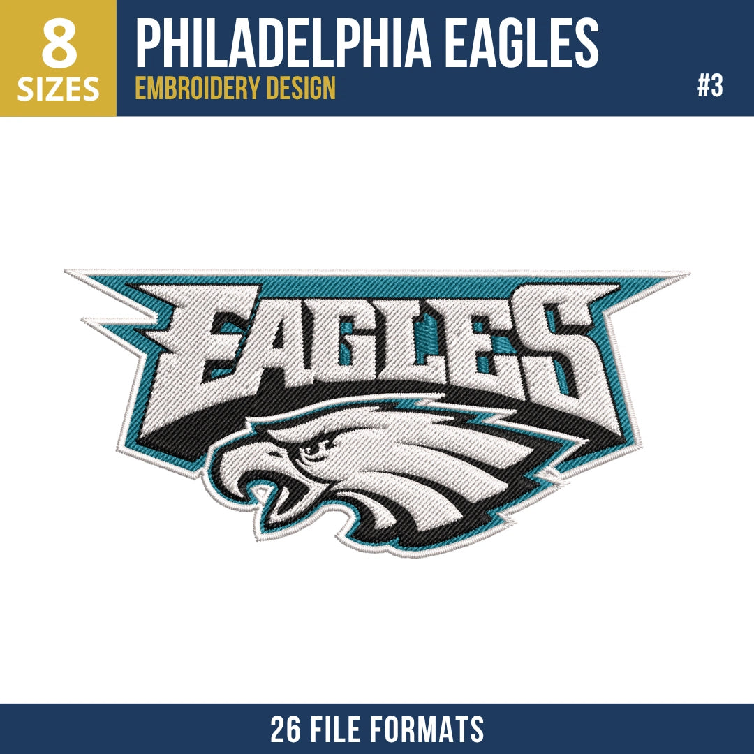 Philadelphia Eagles Embroidery Bundle | 7 Designs
