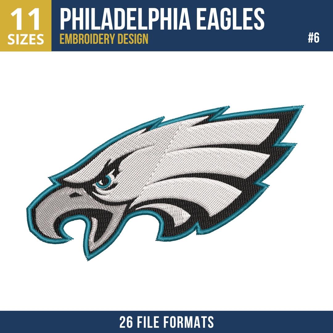 Philadelphia Eagles Embroidery Bundle | 7 Designs