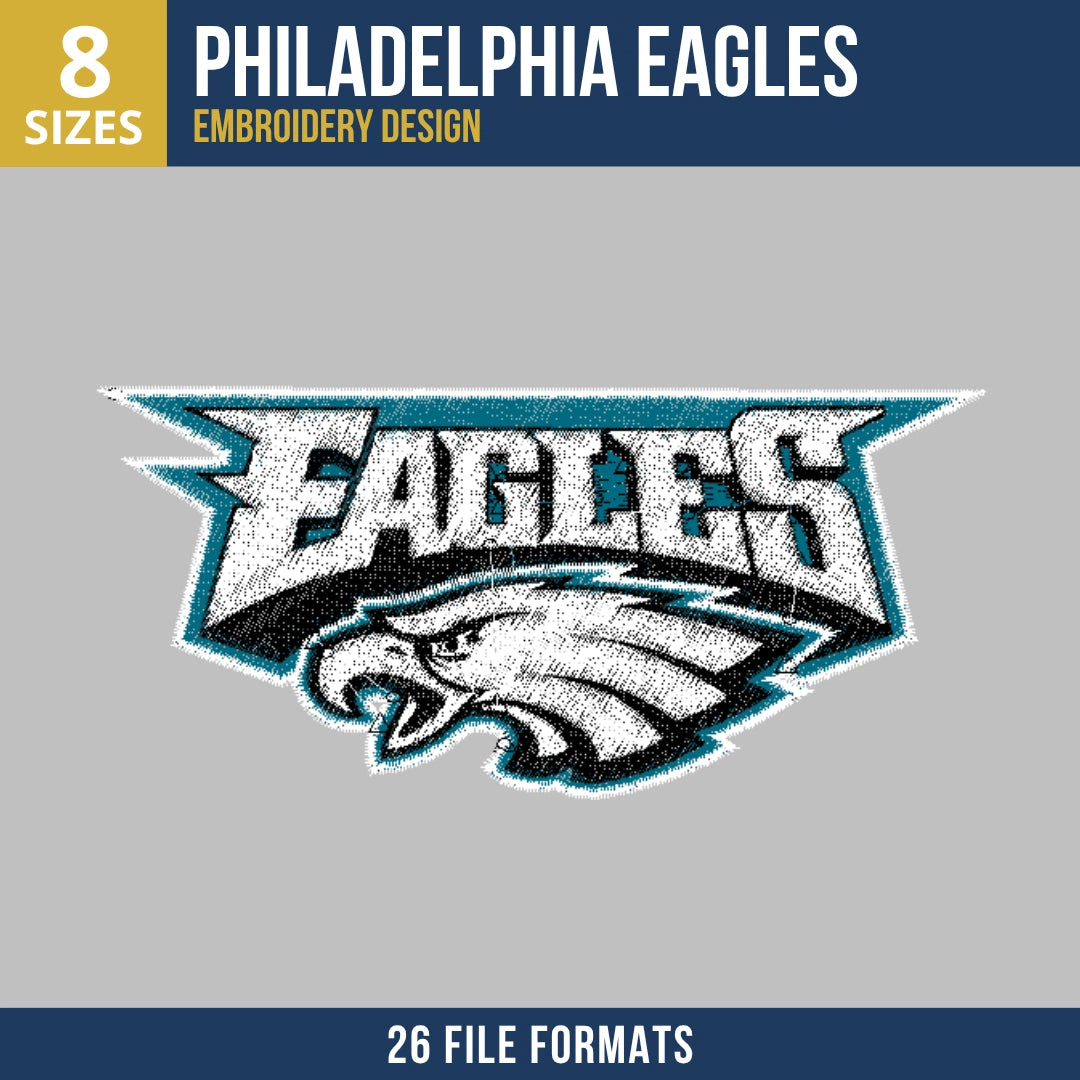 Philadelphia Eagles Banner Embroidery Design | 8 Sizes | 26 Formats