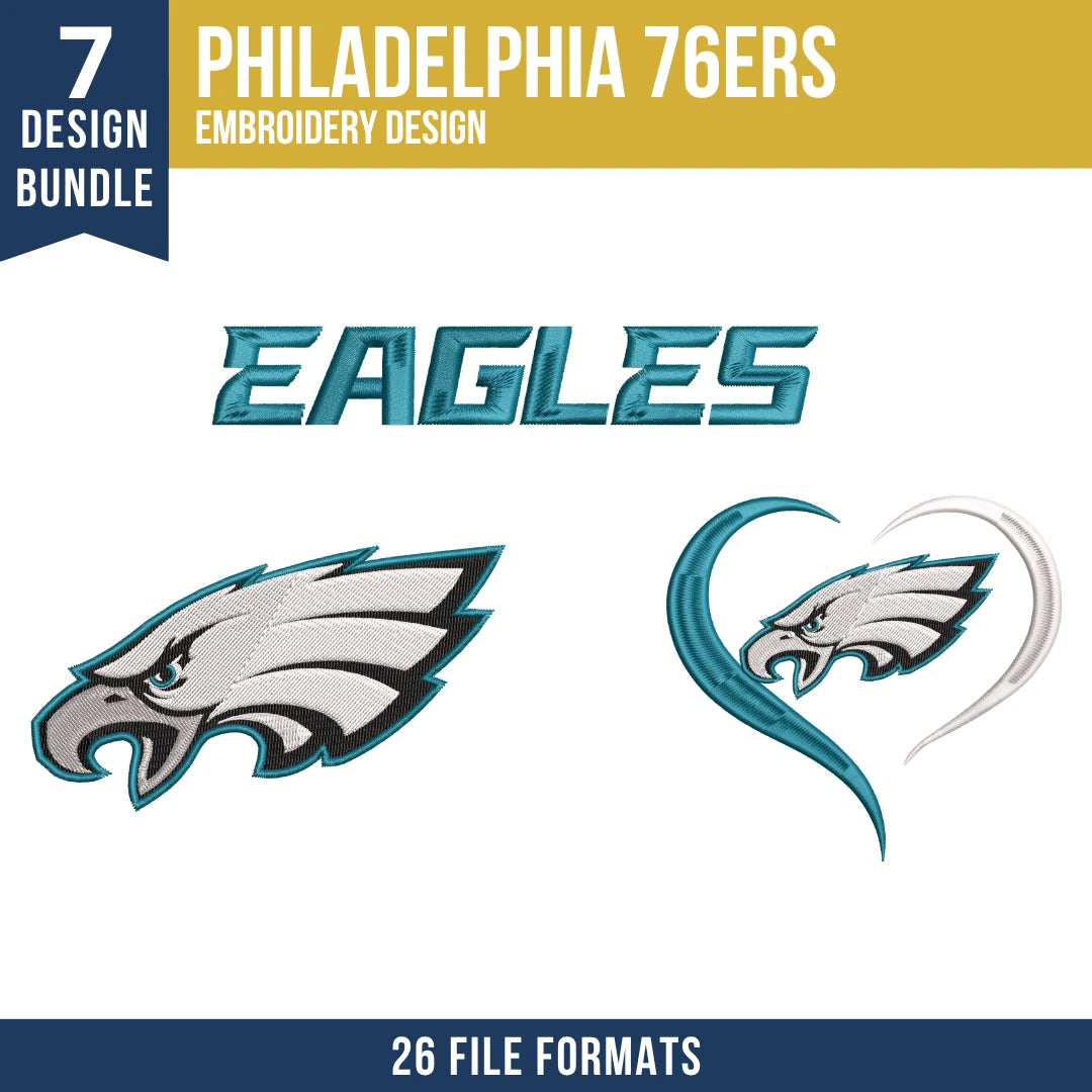 Philadelphia Eagles Embroidery Bundle | 7 Designs