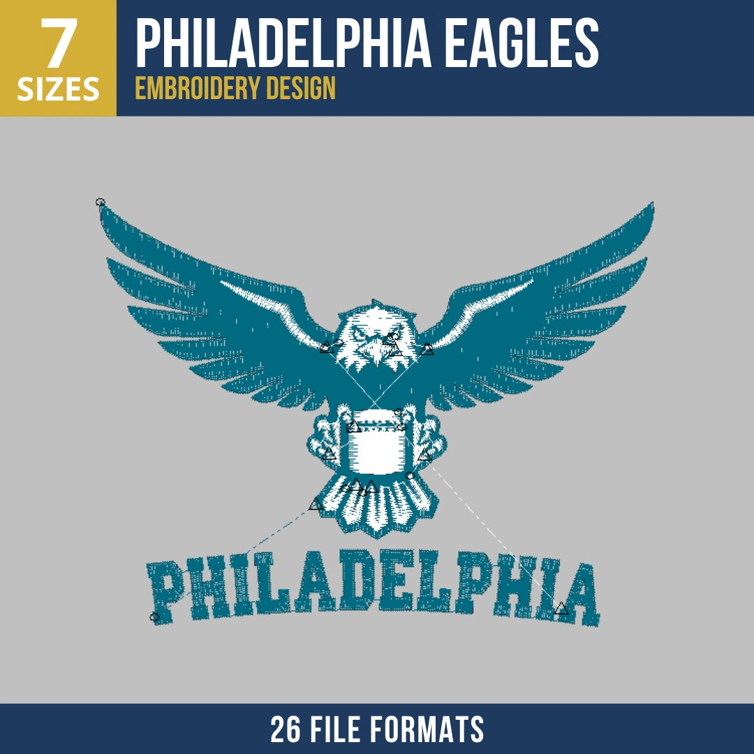 Philadelphia Eagles Full Spread Wing Embroidery Design