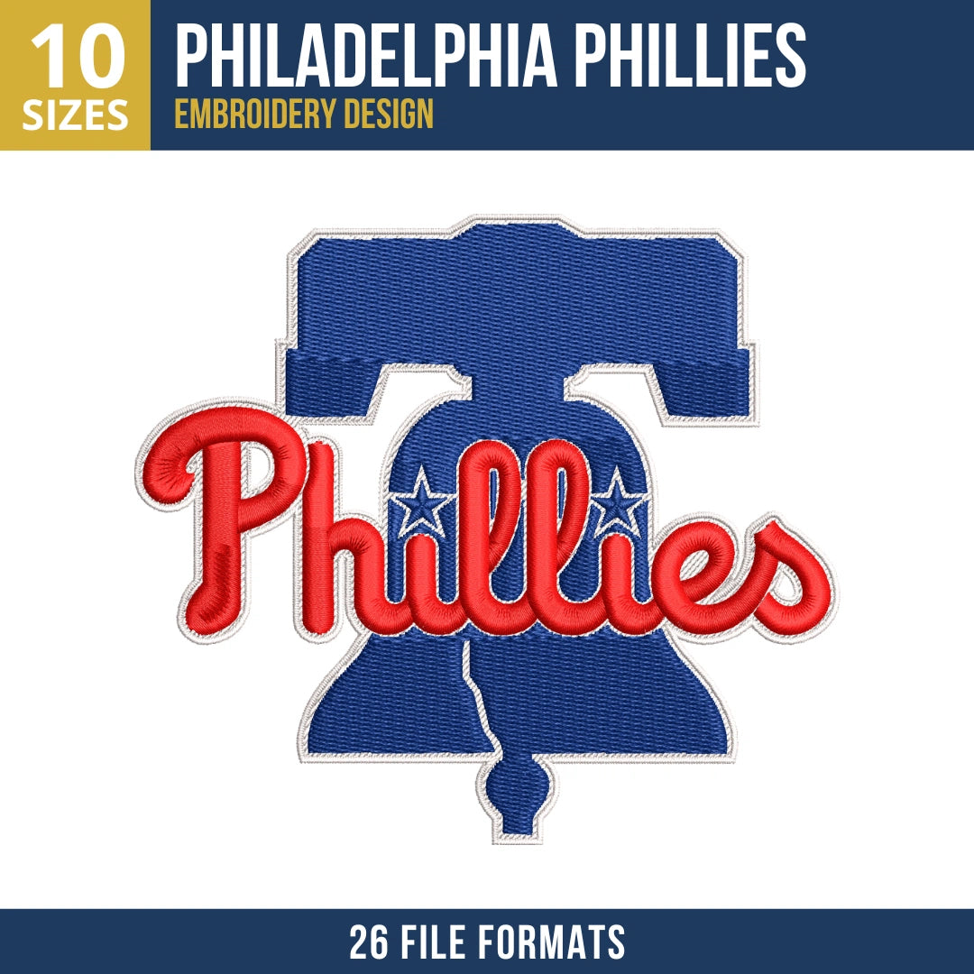 Philadelphia Phillies Liberty Bell Wordmark Embroidery Design