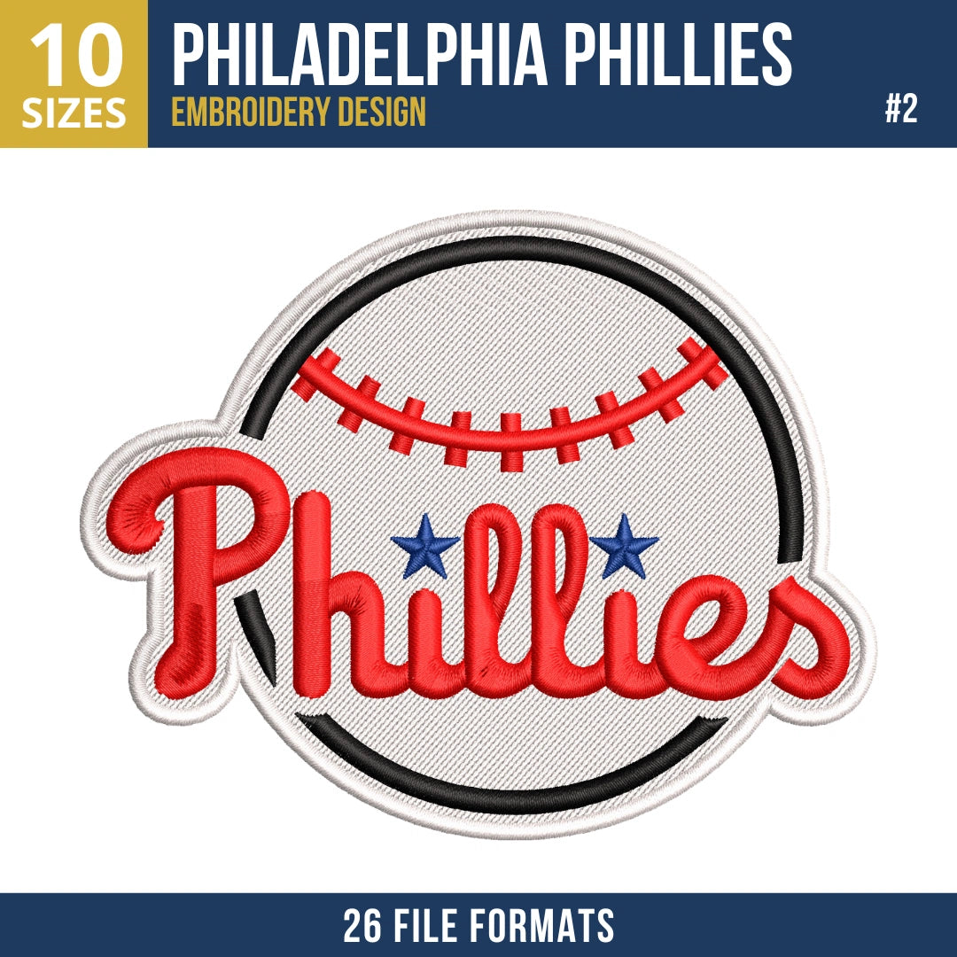 Philadelphia Phillies Embroidery Bundle – 7 Designs, 26 Formats