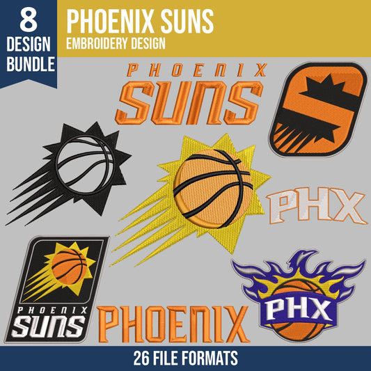Phoenix Suns Embroidery Bundle | 8 Designs