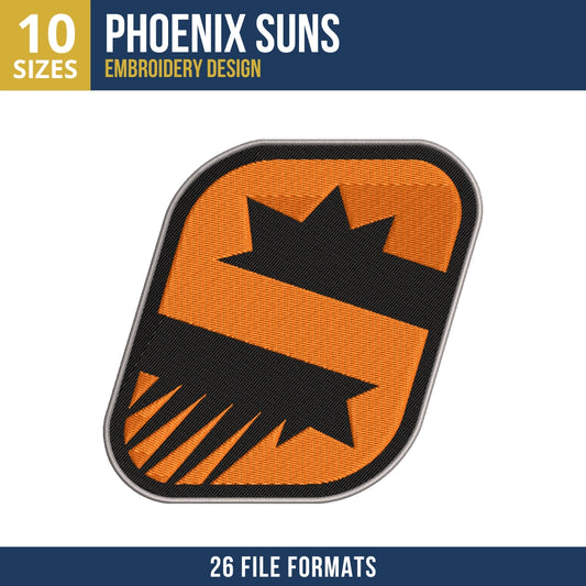Phoenix Suns Abstract Geometric Patch Embroidery Design | 10 Sizes
