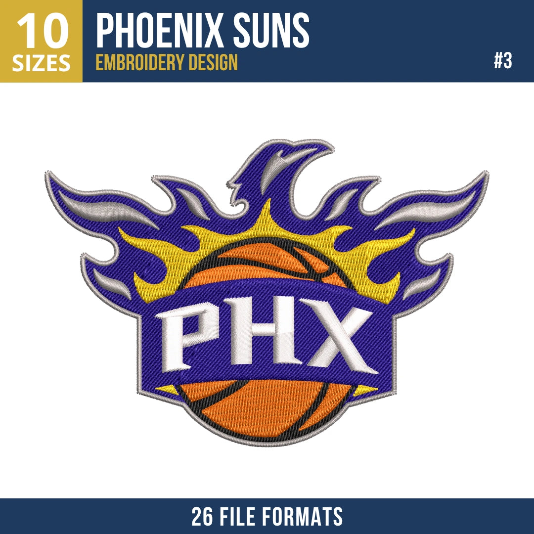 Phoenix Suns Embroidery Bundle | 8 Designs