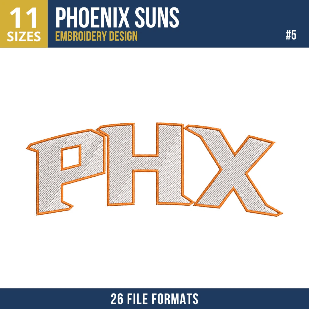 Phoenix Suns Embroidery Bundle | 8 Designs