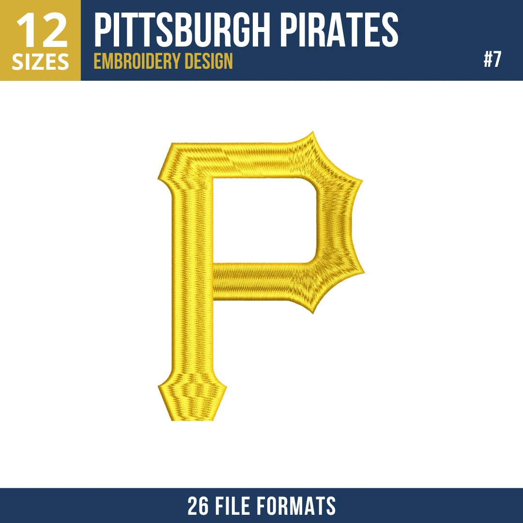 Pittsburgh Pirates Embroidery Bundle – 8 Designs, 26 Formats