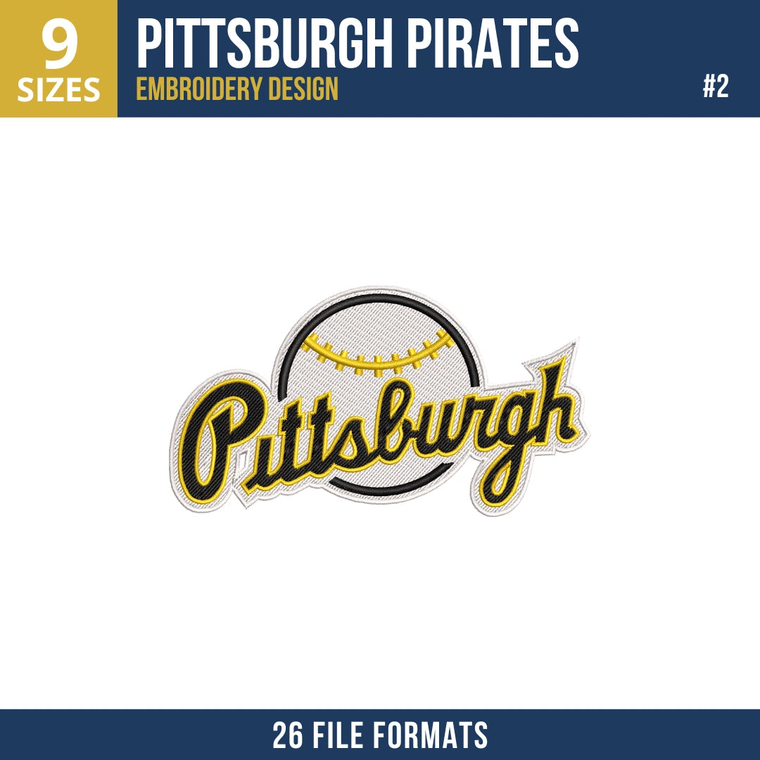 Pittsburgh Pirates Embroidery Bundle – 8 Designs, 26 Formats