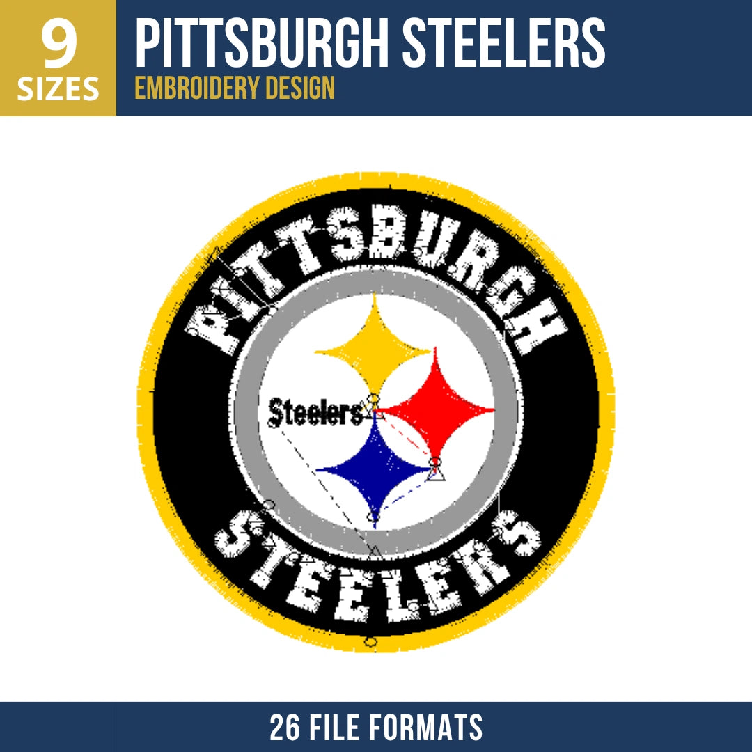 Pittsburgh Steelers Circular Badge Embroidery Design