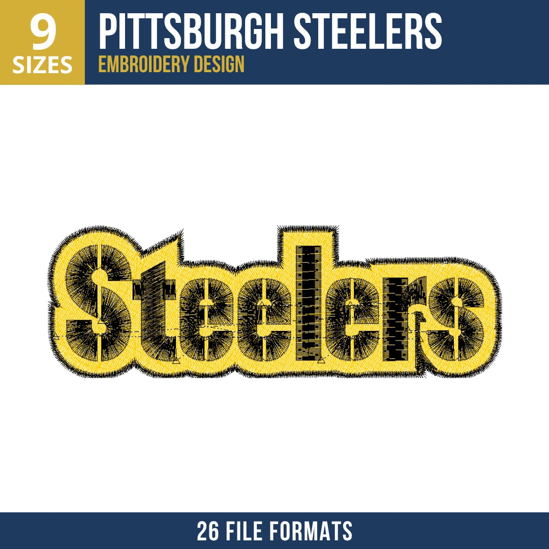 Pittsburgh Steelers Wordmark Embroidery Design