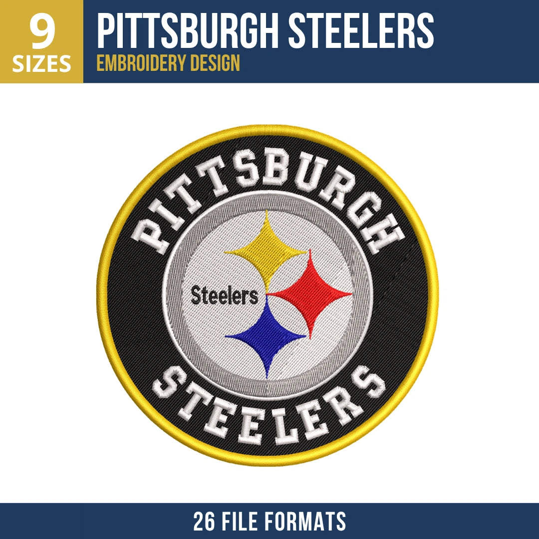 Pittsburgh Steelers Circular Badge Embroidery Design