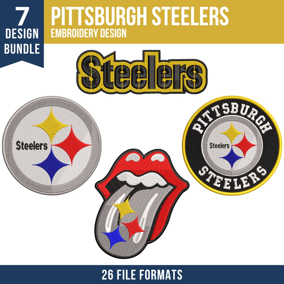 Pittsburgh Steelers Embroidery Bundle | 7 Designs