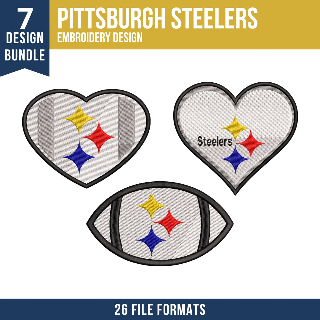 Pittsburgh Steelers Embroidery Bundle | 7 Designs