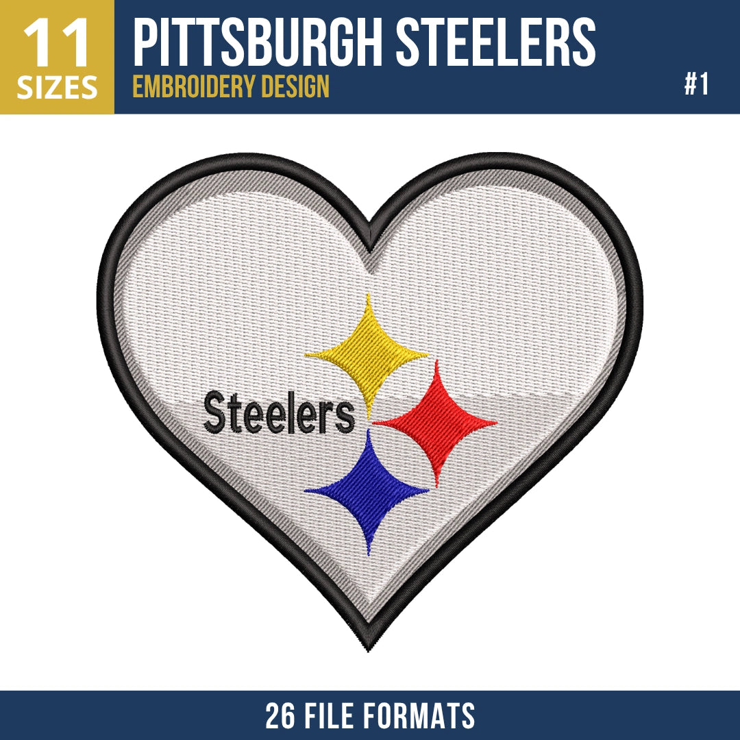 Pittsburgh Steelers Embroidery Bundle | 7 Designs