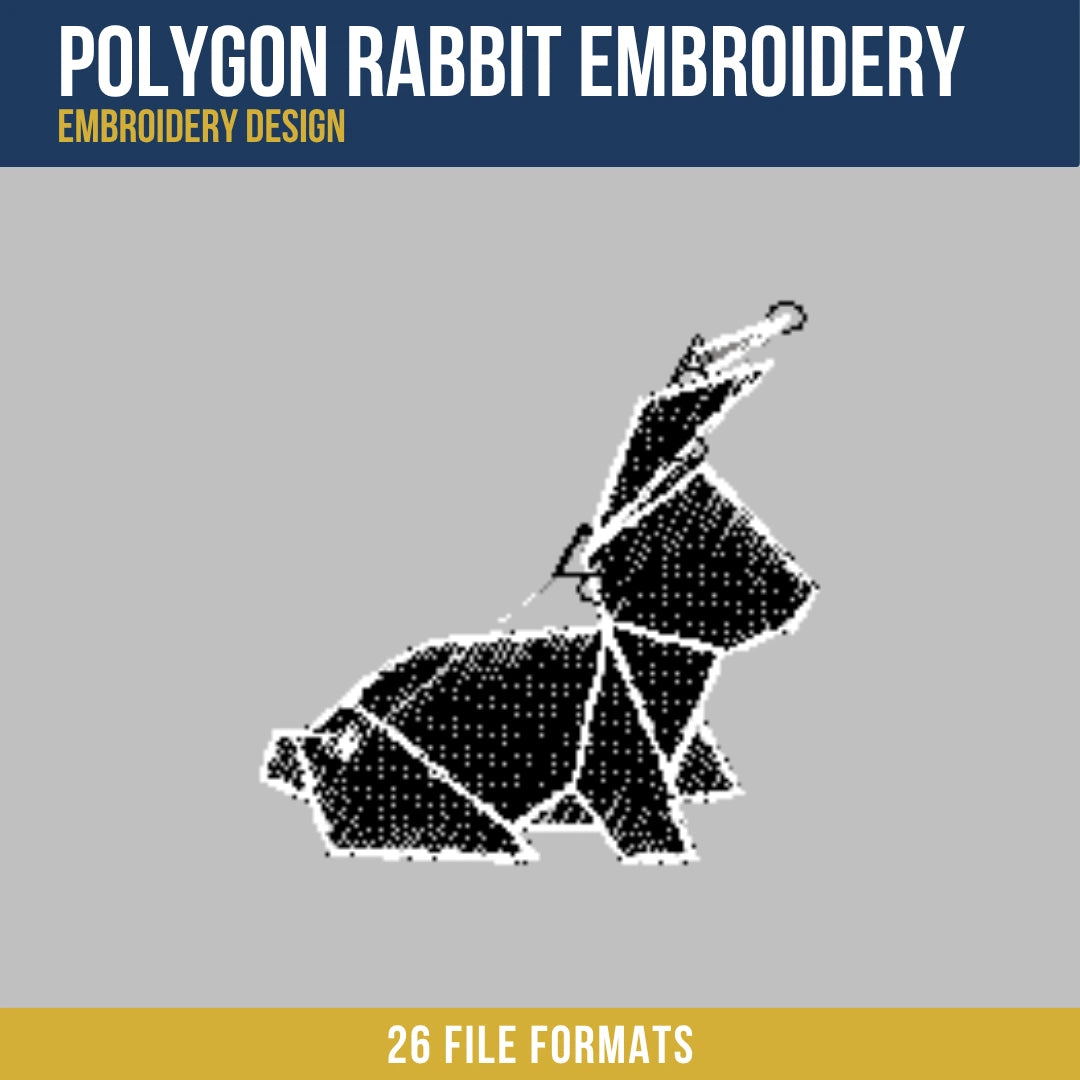 Polygon Rabbit Embroidery Design