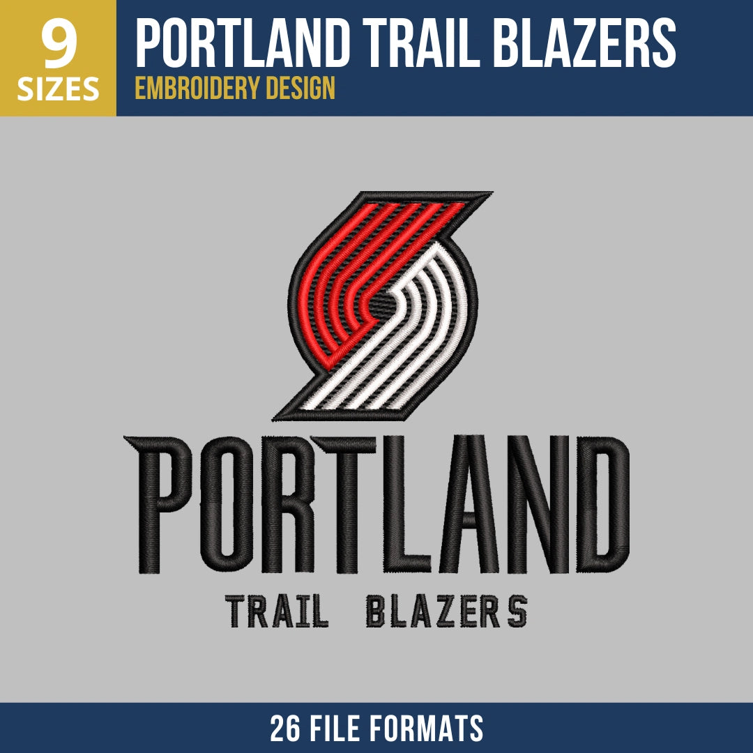 Portland Trail Blazers Pinwheel Logo Basketball Embroidery Design