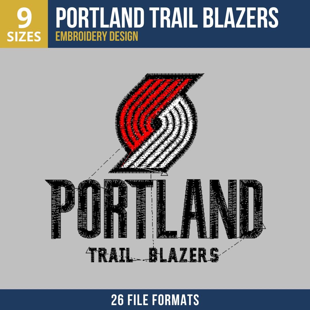 Portland Trail Blazers Pinwheel Logo Basketball Embroidery Design