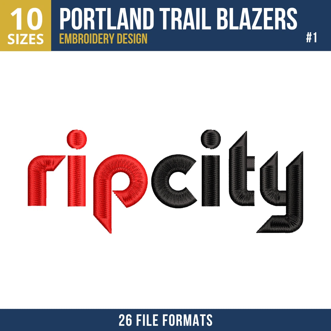 Portland Trail Blazers Embroidery Design Bundle