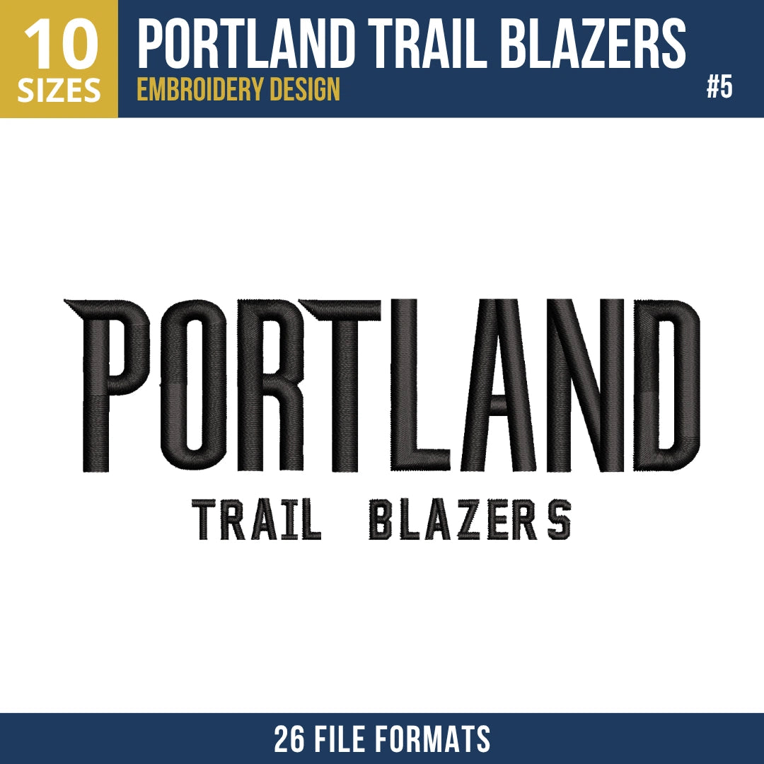 Portland Trail Blazers Embroidery Design Bundle