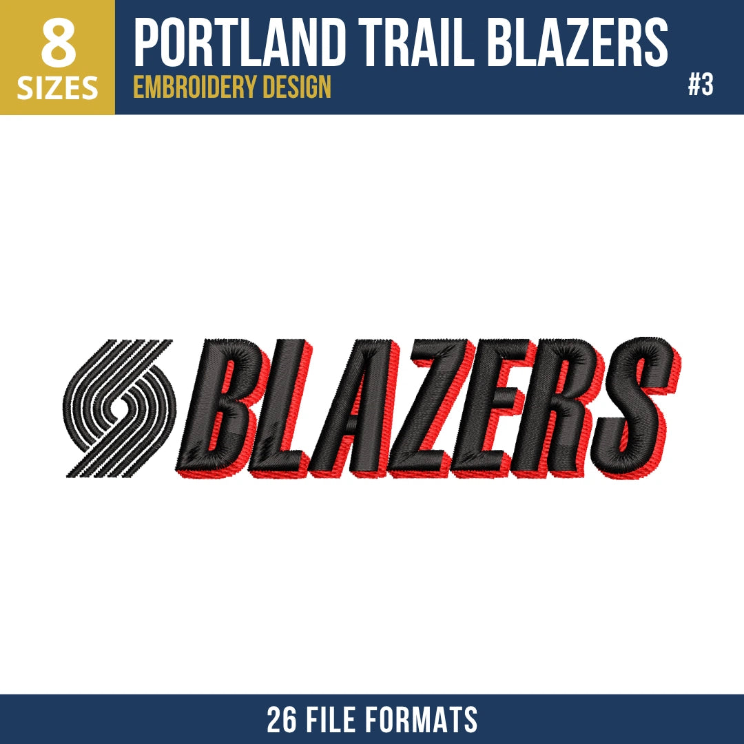 Portland Trail Blazers Embroidery Design Bundle